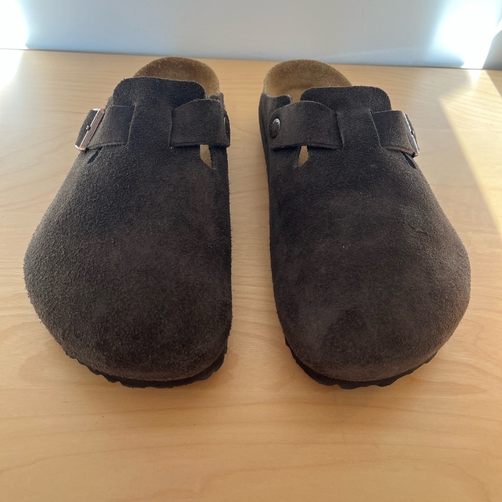 Birkenstock Brown Suede Mules - Picture 3 of 10